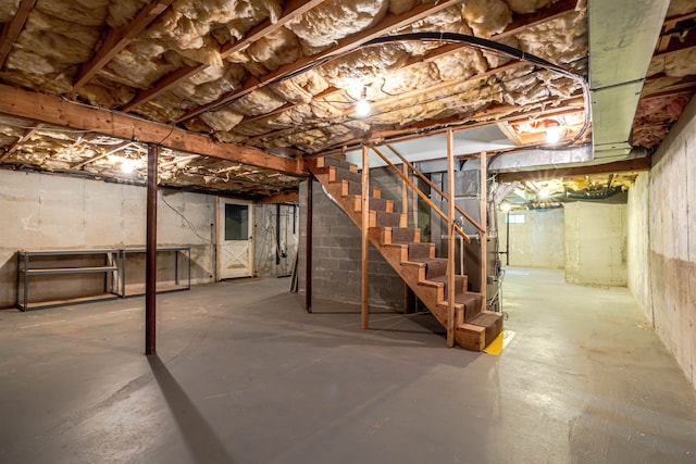 4 Spaulding St, Concord, NH 03301 - unfinished basement with stairway