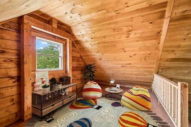 28 New Brighton Hill Rd, Tunbridge, VT 05077 - bonus room with wooden ceiling, lofted ceiling, and wooden walls