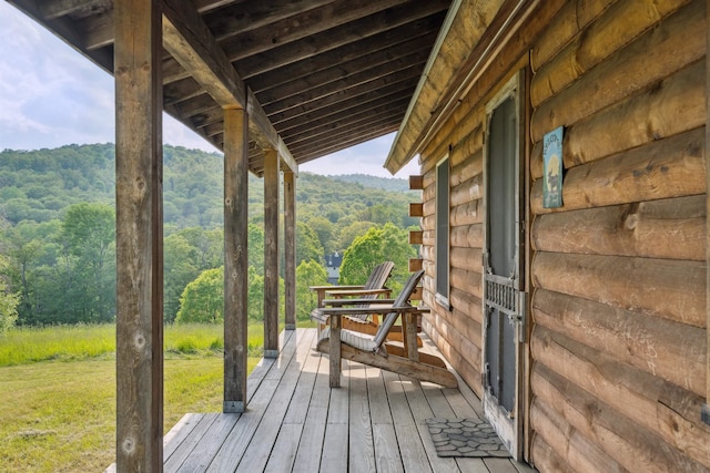 28 New Brighton Hill Rd, Tunbridge, VT 05077 - wooden deck with a forest view