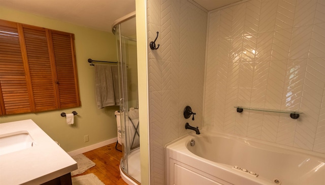 14 Mountain Ridge Rd, Ossipee, NH 03814 - full bathroom featuring wood finished floors and vanity