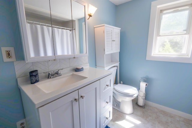 14 Mountain Ridge Rd, Ossipee, NH 03814 - bathroom with vanity and decorative backsplash