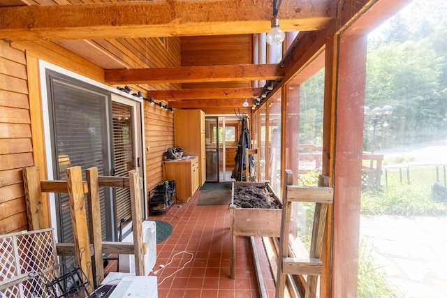 14 Mountain Ridge Rd, Ossipee, NH 03814 - sunroom with beamed ceiling