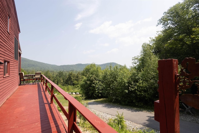14 Mountain Ridge Rd, Ossipee, NH 03814 - deck featuring a mountain view and a forest view