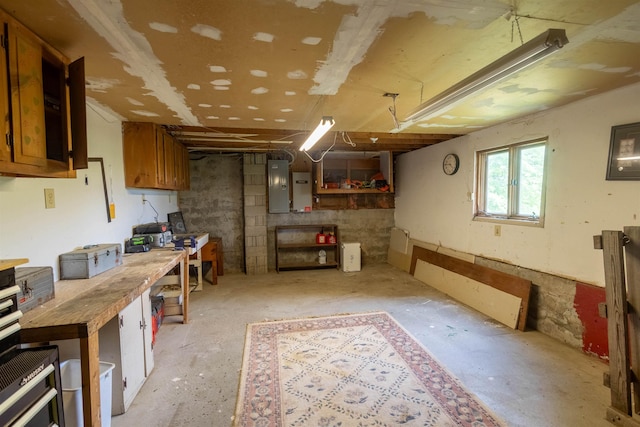 14 Mountain Ridge Rd, Ossipee, NH 03814 - basement featuring a workshop area and electric panel