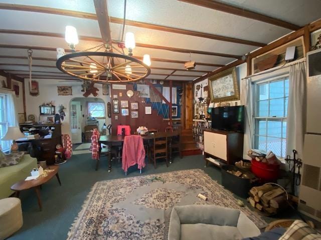 126 Crescent Lake Rd, Acworth, NH 03601 - living room with a chandelier, plenty of natural light, and arched walkways