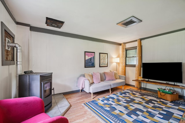 103 Potash Hill Rd, Tunbridge, VT 05077 - living area featuring a wood stove and wood finished floors