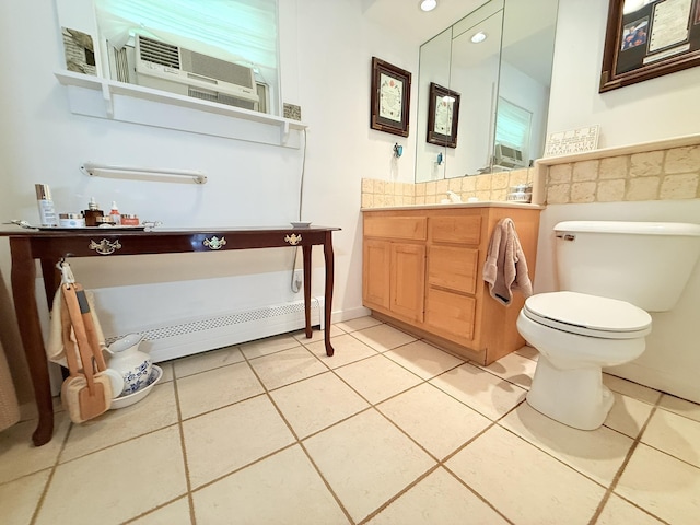 789 Hammond Hill Rd, West Windsor, VT 05089 - bathroom with vanity, tile patterned floors, and recessed lighting