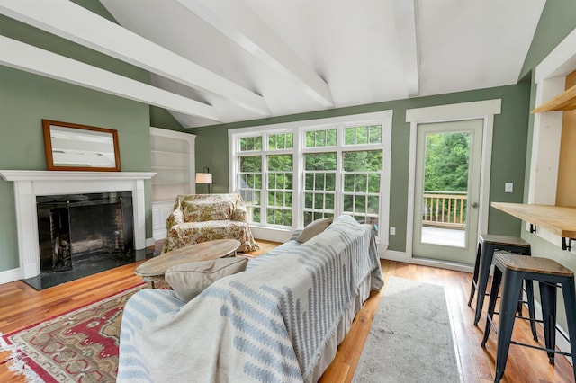 400 Turkey St, Tamworth, NH 03886 - living room featuring wood finished floors and a fireplace