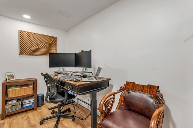 34 Leonard St, Rochester, NH 03867 - office area featuring wood finished floors and recessed lighting