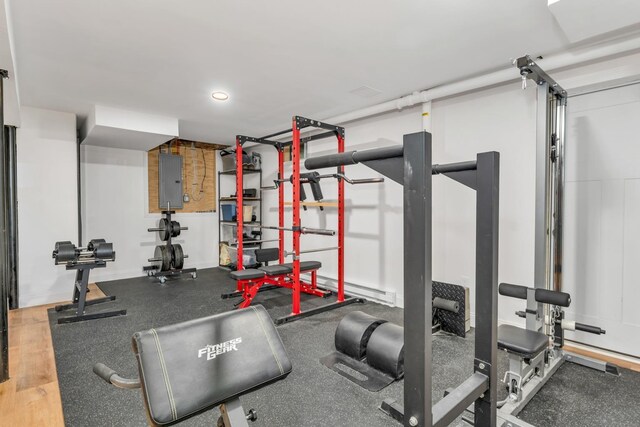 34 Leonard St, Rochester, NH 03867 - workout area featuring electric panel and recessed lighting