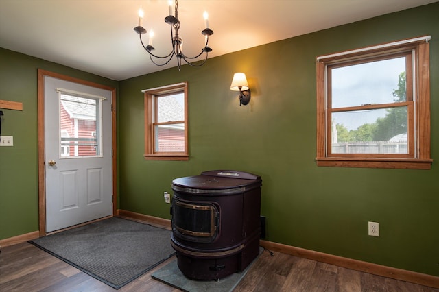 817 York Street Ext, Poultney, VT 05764 - doorway featuring a chandelier and wood finished floors