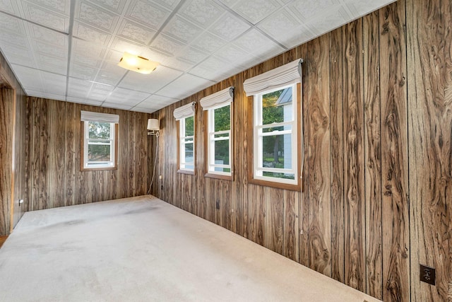 6 Davis Dr, Lebanon, NH 03766 - carpeted empty room featuring wood walls