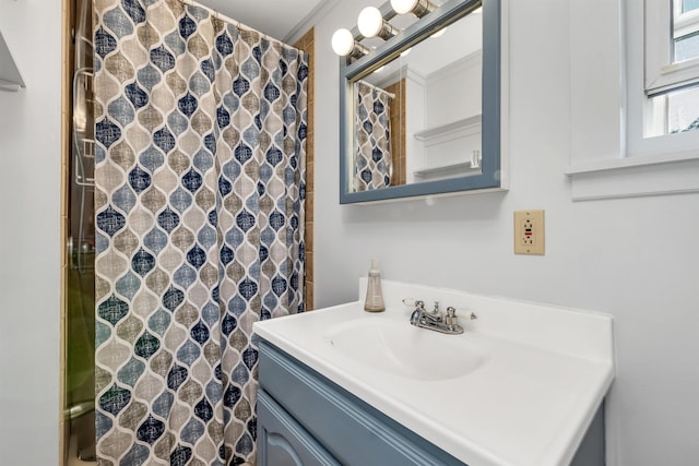 6 Davis Dr, Lebanon, NH 03766 - full bath featuring vanity and a shower with shower curtain