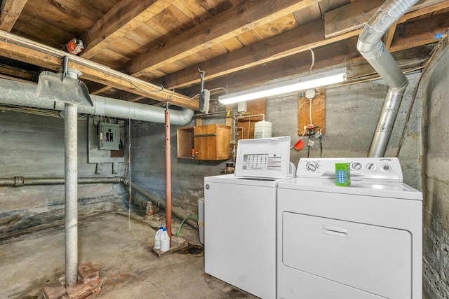 6 Davis Dr, Lebanon, NH 03766 - unfinished below grade area with independent washer and dryer and electric panel