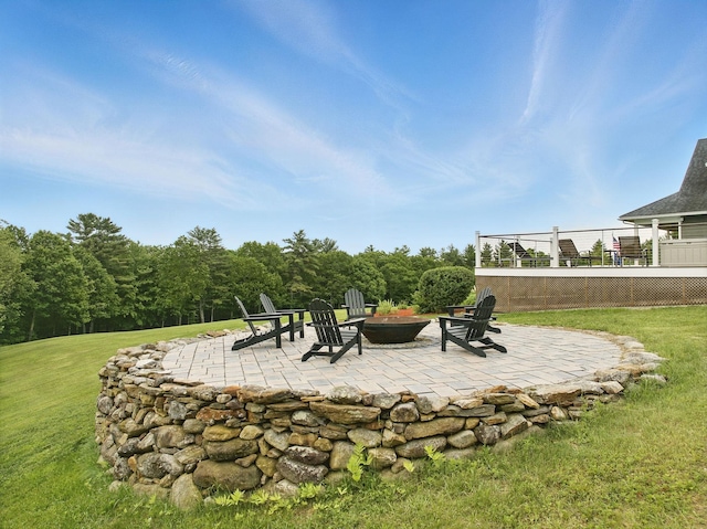 84 Shaw Rd, Northfield, NH 03276 - view of patio / terrace featuring a fire pit
