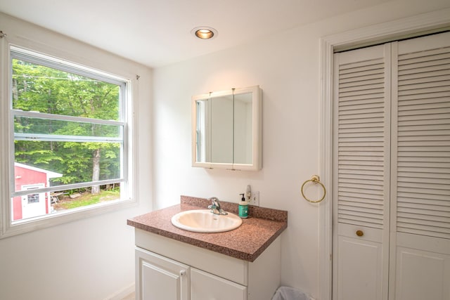 98 Rowell Rd, Lancaster, NH 03584 - bathroom featuring a closet and vanity