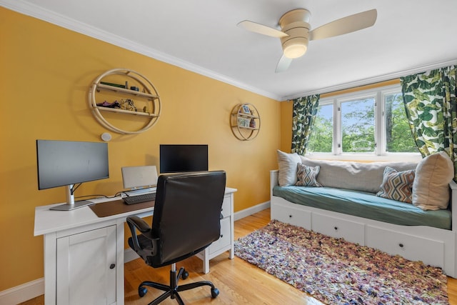 397 Strafford Rd, Strafford, NH 03844 - office space featuring light wood-style flooring, crown molding, and a ceiling fan