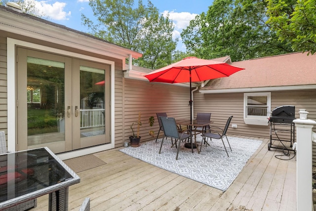 397 Strafford Rd, Strafford, NH 03844 - deck featuring french doors, outdoor dining space, and grilling area