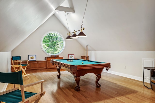 6 Walters Way, Exeter, NH 03833 - recreation room with vaulted ceiling, pool table, and light wood-style floors