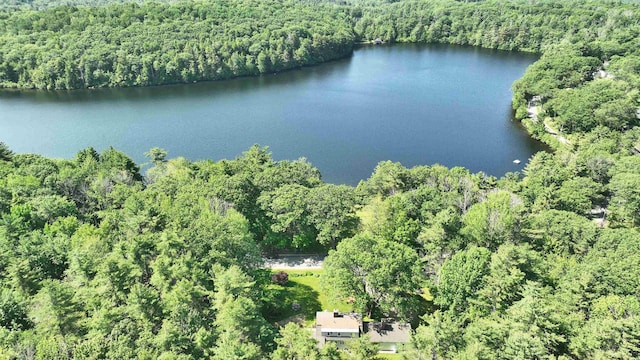 76 Cunningham Pond Rd, Peterborough, NH 03458 - aerial overview of property's location with a heavily wooded area and a large body of water