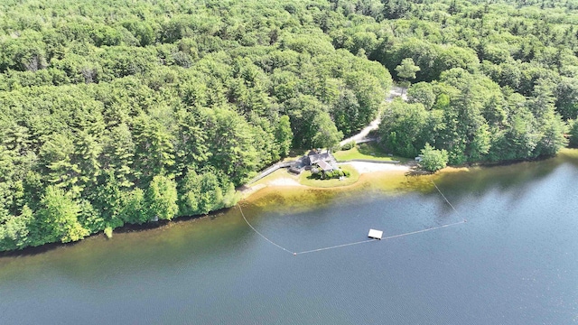 76 Cunningham Pond Rd, Peterborough, NH 03458 - aerial view of property and surrounding area featuring a heavily wooded area and a nearby body of water