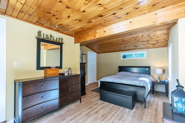 76 Cunningham Pond Rd, Peterborough, NH 03458 - bedroom featuring lofted ceiling, light wood-style flooring, and wood ceiling