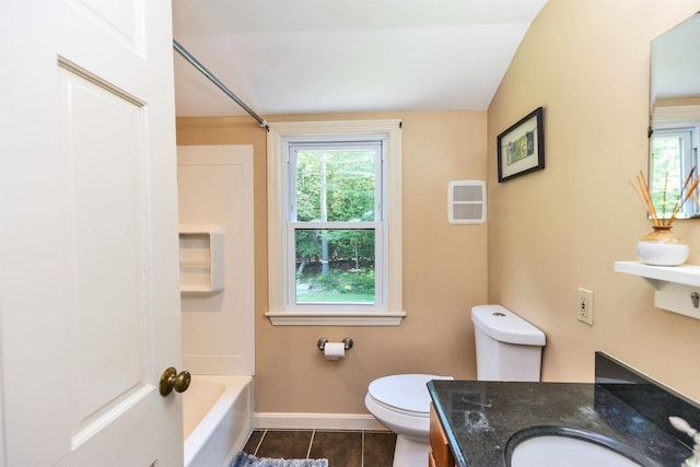 76 Cunningham Pond Rd, Peterborough, NH 03458 - full bathroom with tile patterned floors, vanity, and bathtub / shower combination