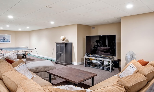 44 Buker Way, New London, NH 03257 - living area with carpet and recessed lighting