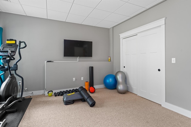 74 Childs Dr, Dover, NH 03820 - exercise room featuring carpet floors and baseboards