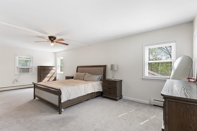 11 Parkside Dr, Pelham, NH 03076 - bedroom featuring a baseboard radiator, light colored carpet, and ceiling fan