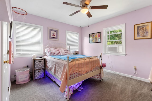 11 Parkside Dr, Pelham, NH 03076 - bedroom with carpet flooring, ceiling fan, and cooling unit