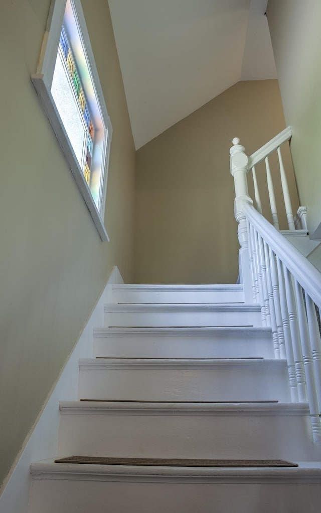 67 Pine Ave, Keene, NH 03431 - stairway with lofted ceiling
