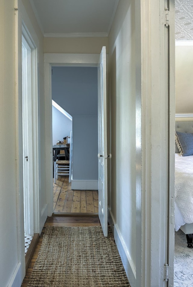 67 Pine Ave, Keene, NH 03431 - corridor with crown molding and wood finished floors