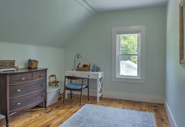 67 Pine Ave, Keene, NH 03431 - office area with lofted ceiling and light wood-style floors