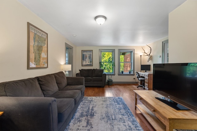 450 Ryan Rd, Duxbury, VT 05676 - living room with wood finished floors and a desk