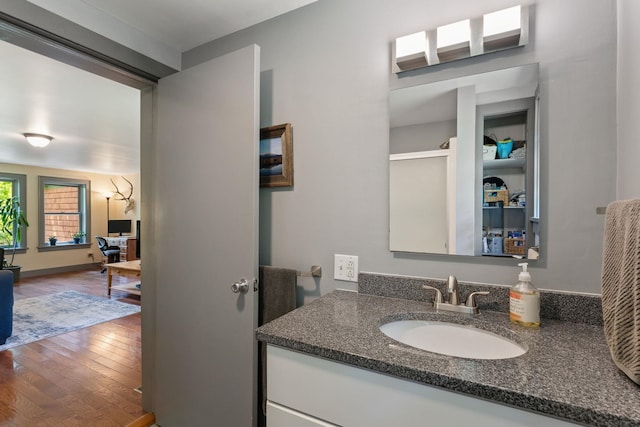 450 Ryan Rd, Duxbury, VT 05676 - bathroom with wood finished floors and vanity