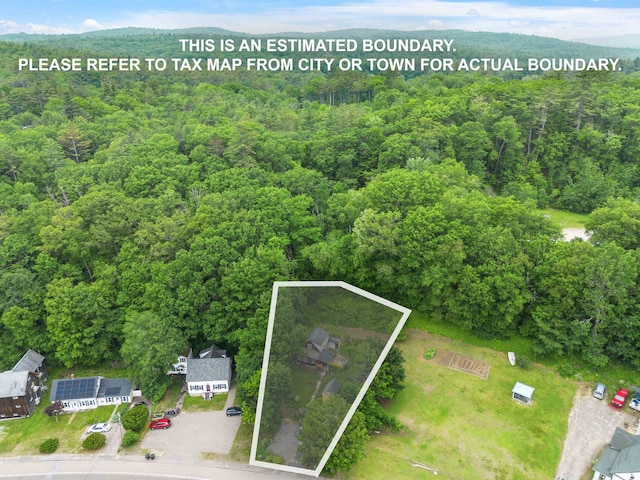 236 N Main St, Franklin, NH 03235 - aerial overview of property's location with a forest and property boundaries highlighted