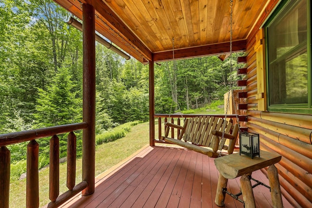 203 Orris Rd, Thornton, NH 03285 - wooden terrace with a view of trees