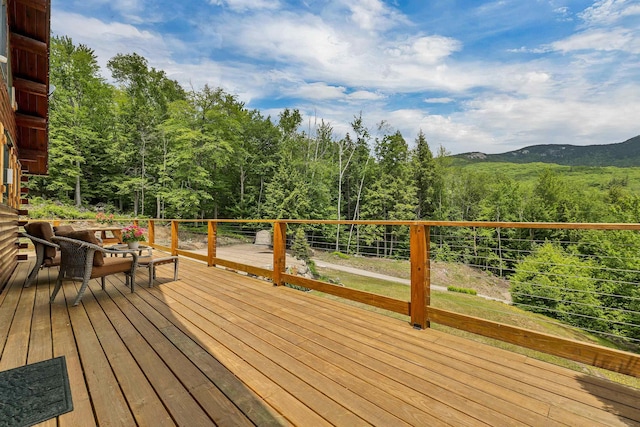 203 Orris Rd, Thornton, NH 03285 - deck with a mountain view and a forest view