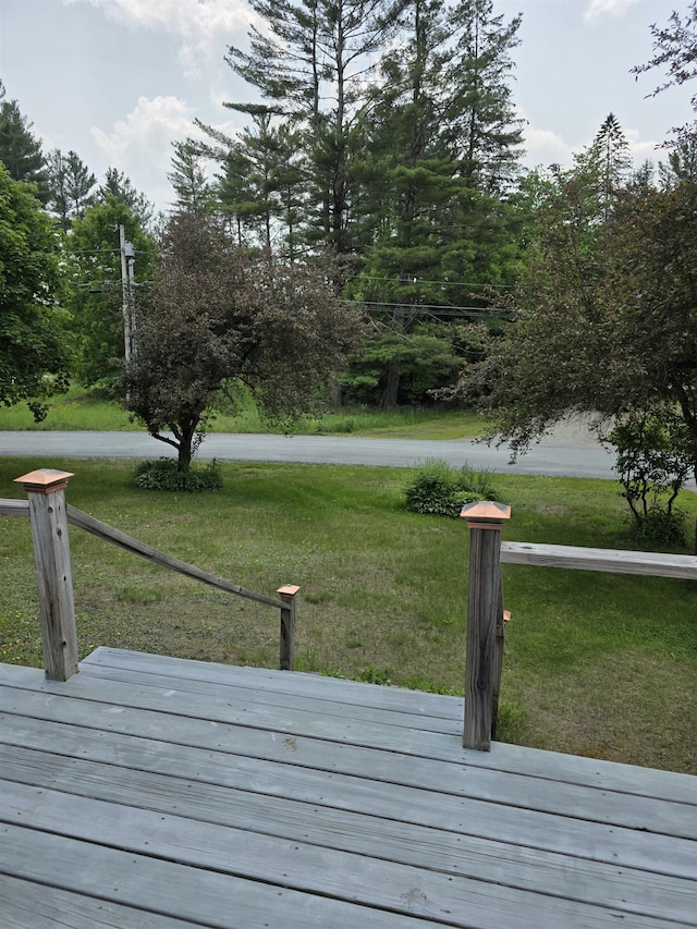 142 Sugar Plum Ct, Randolph, VT 05060 - wooden terrace with a yard