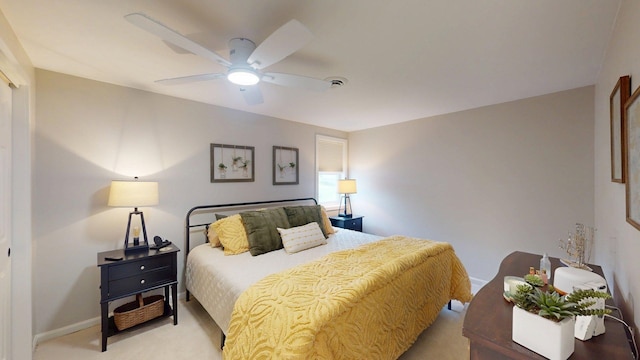 501 Bean Hill Rd Unit 32, Northfield, NH 03276 - bedroom with light carpet and a ceiling fan