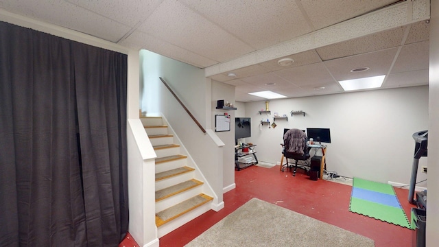 501 Bean Hill Rd Unit 32, Northfield, NH 03276 - exercise area featuring a paneled ceiling and baseboards