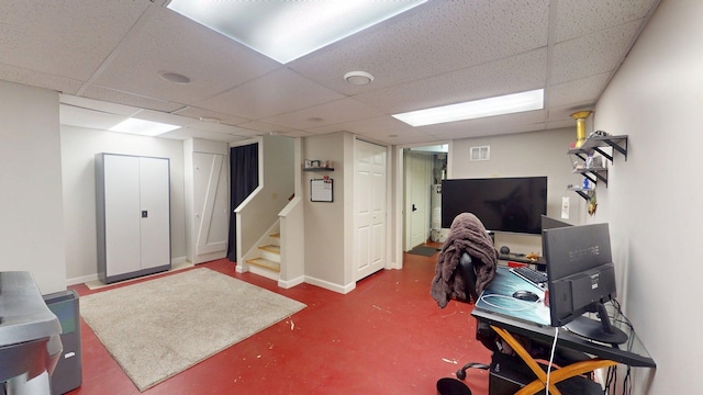 501 Bean Hill Rd Unit 32, Northfield, NH 03276 - office space featuring a paneled ceiling and finished concrete flooring