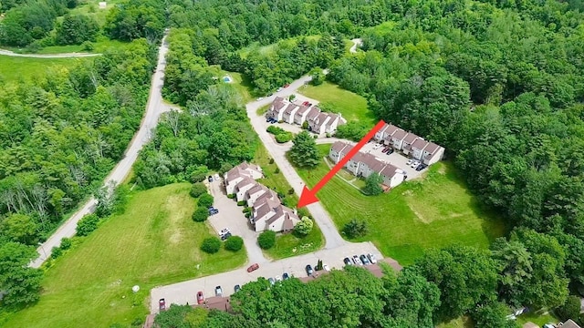 501 Bean Hill Rd Unit 32, Northfield, NH 03276 - aerial overview of property's location featuring a forest