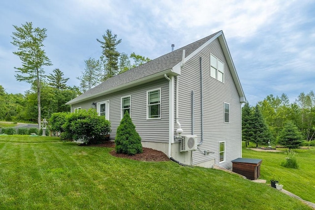 52 Jeffrey Dr, Sunapee, NH 03782 - view of home's exterior with a yard and a shingled roof