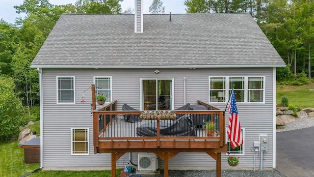 52 Jeffrey Dr, Sunapee, NH 03782 - back of house featuring a deck and a shingled roof