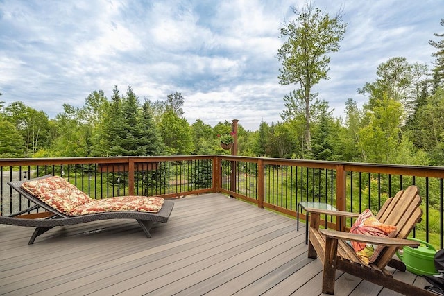 52 Jeffrey Dr, Sunapee, NH 03782 - wooden terrace with a forest view