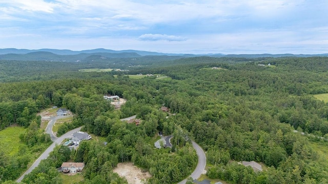 52 Jeffrey Dr, Sunapee, NH 03782 - aerial overview of property's location with a forest and a mountainous background