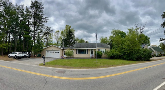 33 Salmon Falls Rd, Rochester, NH 03868 - ranch-style home with an attached garage, a front yard, and concrete driveway