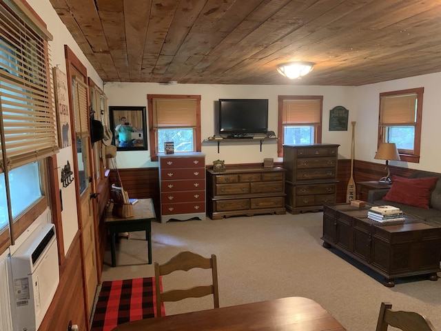 505 River Rd, Pittsburg, NH 03592 - living room with wood ceiling, healthy amount of natural light, and carpet